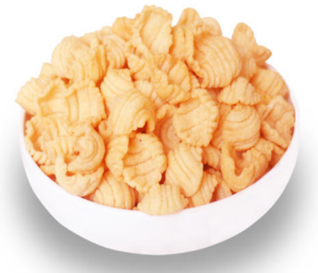 Puffed food produced by extrusion curing equipment